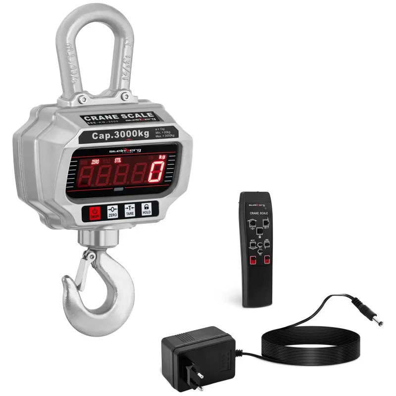 Kranvægt - 3000 kg / 1 kg - LED - digital - fjernbetjening 50 m