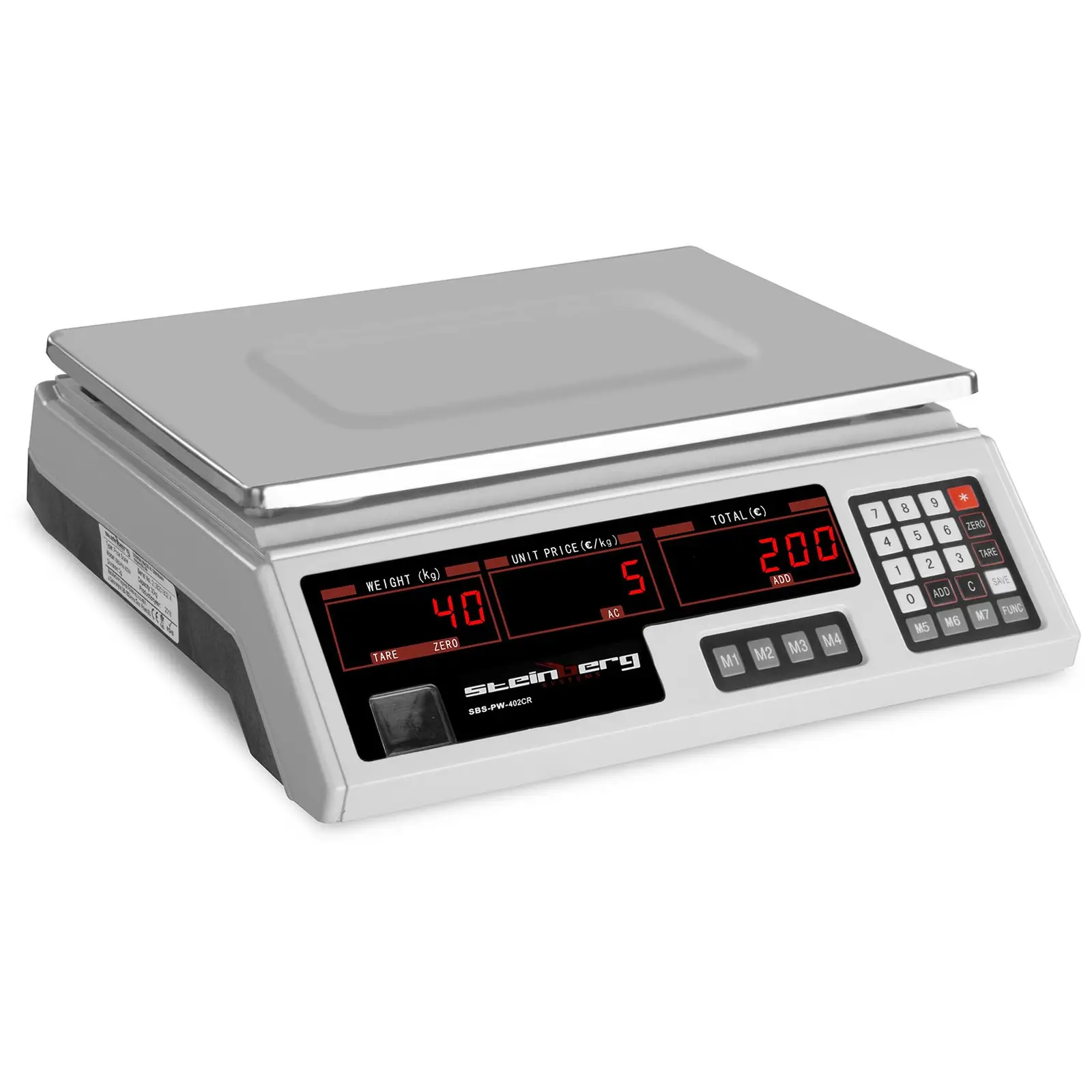 Butiksvægt - 40 kg / 2 g - 33 x 24 x 0,6 cm - Kvalitetsvægte til Butikker og Industri – Butiksvaegt.dk Butiksvægt - 40 kg / 2 g - 33 x 24 x 0,6 cm