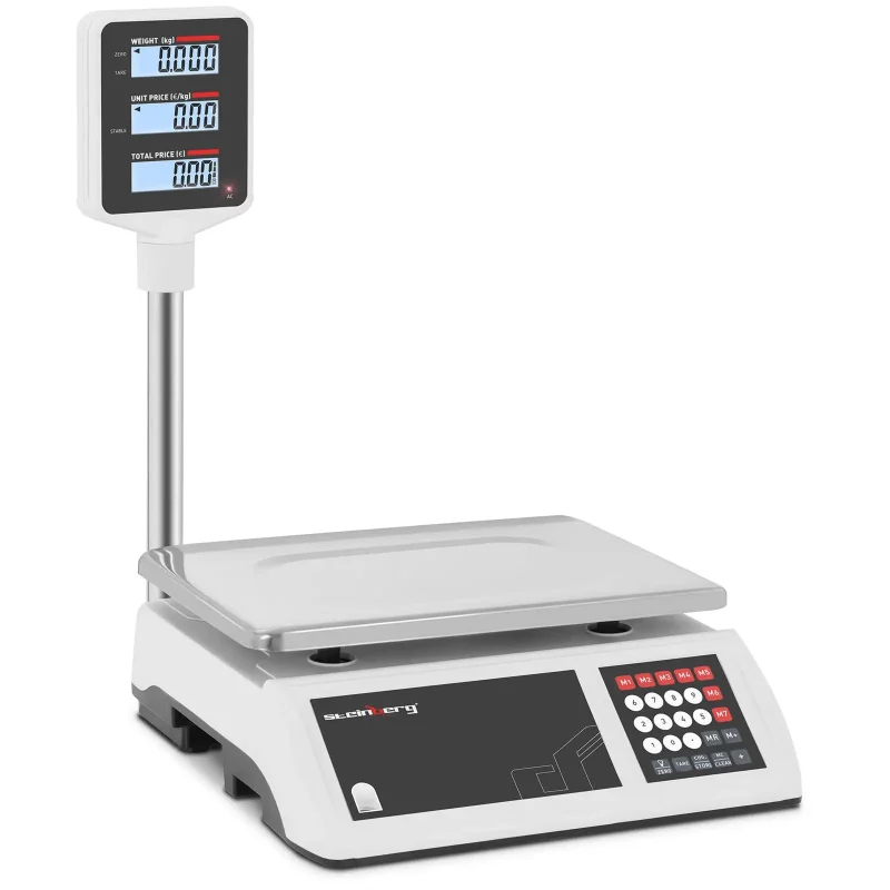 Butiksvægt - 15 kg / 2 g - LCD på stang
