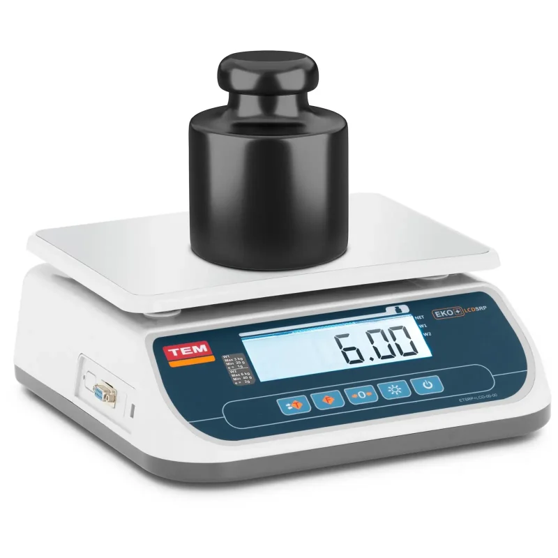Bordvægt - certificeret - 6 kg / 2 g - dobbelt LCD