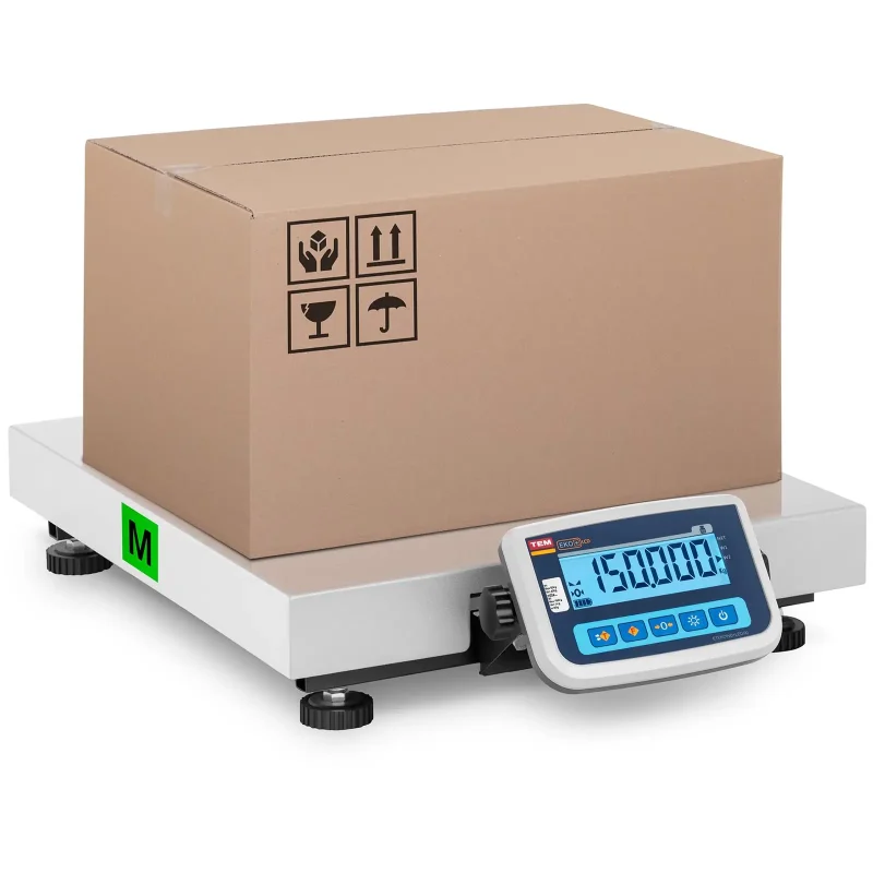 Pakkevægt - certificeret - 150 kg / 50 g - 60 x 50 cm