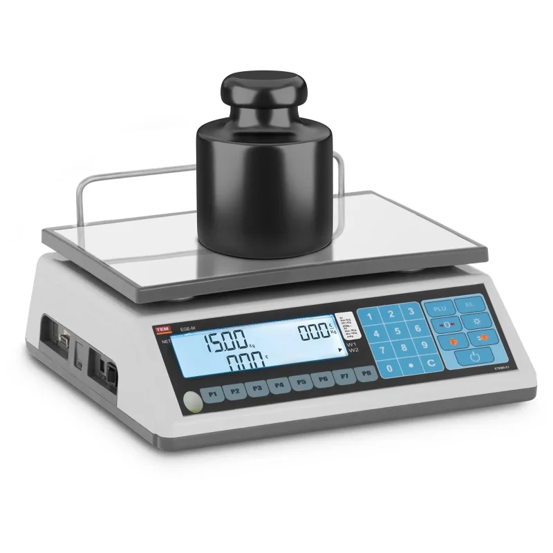 Butiksvægt - certificeret - 6 kg/2 g - 15 kg/5 g