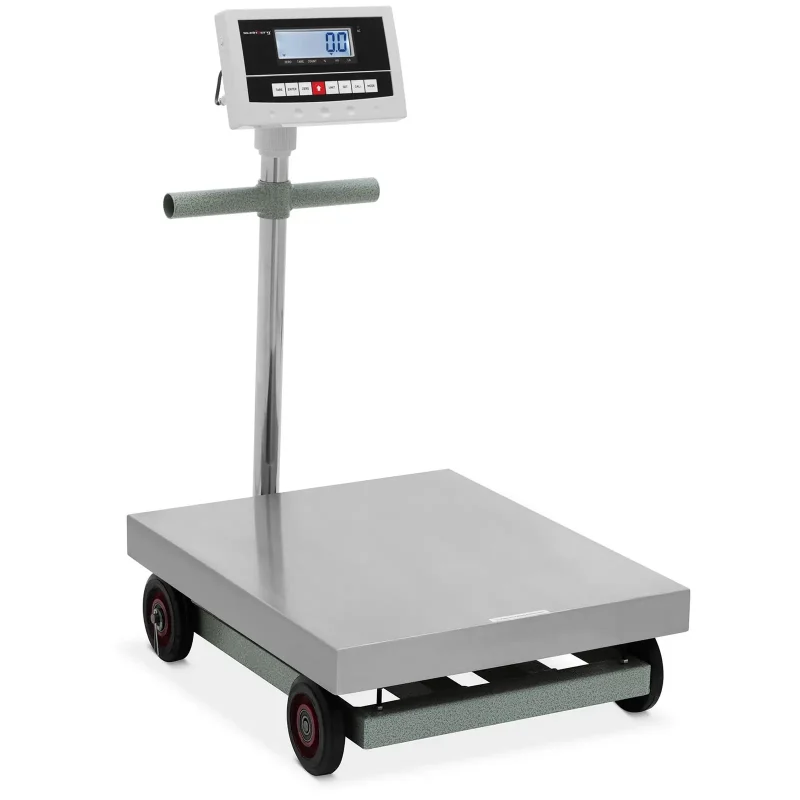 Industrivægt - 600 kg / 0,1 kg - 50 x 60 cm - med hjul
